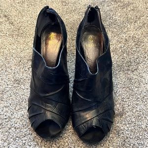 Isola black peep toe pumps, size 8